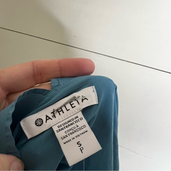 Athleta Blue Athletic Active Casual Dress Pockets Drawstring Waist - Picture 13 of 13